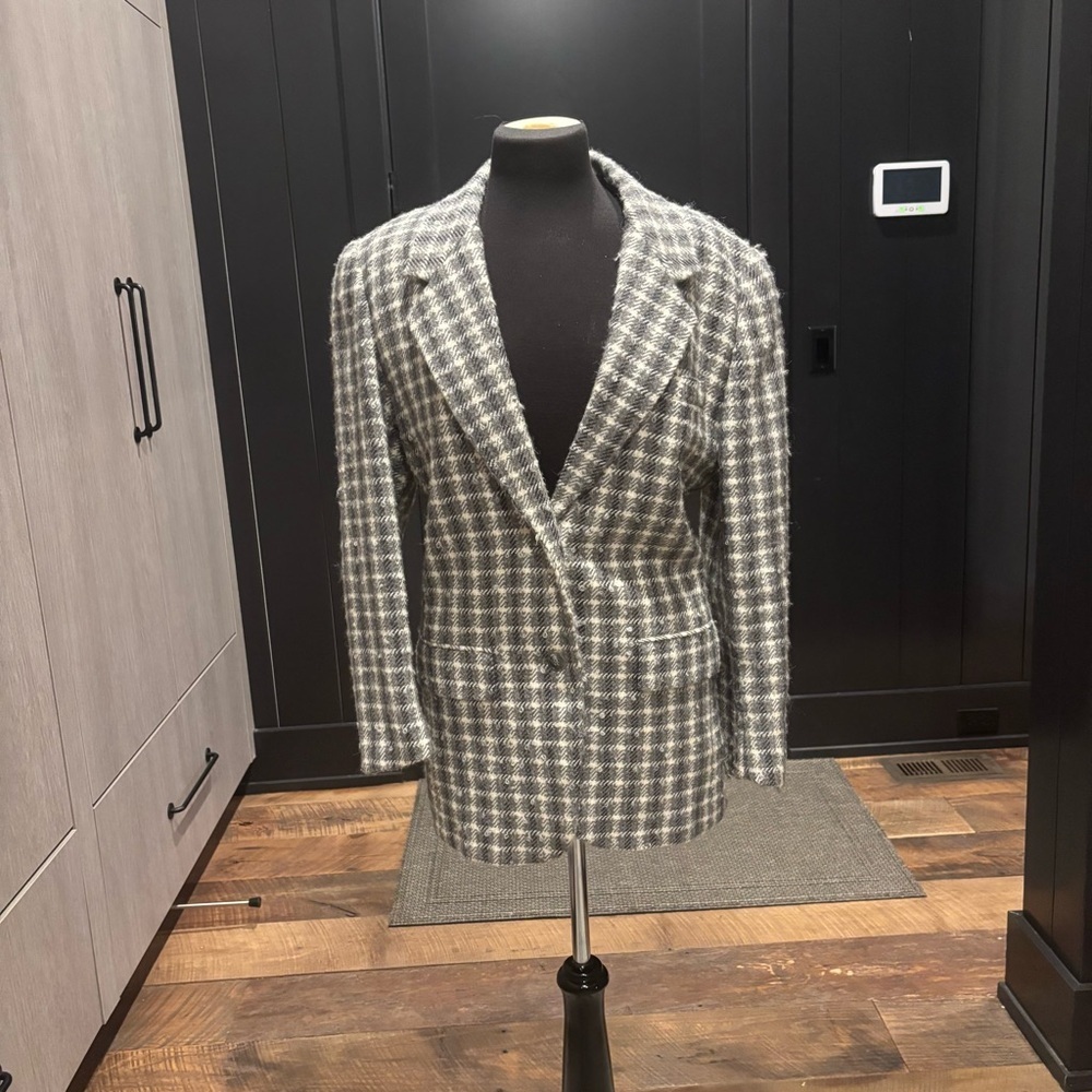Vintage Anne Klein Wool Houndstooth Blazer – 80s/90s Lion Label